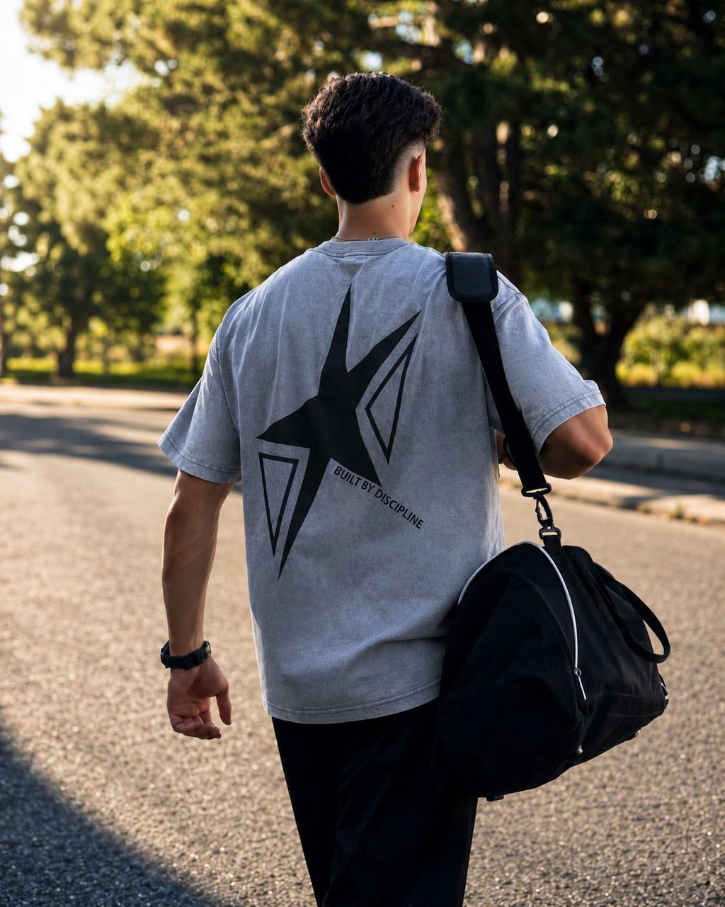T-SHIRT OVERSIZE GREY — "STAR"