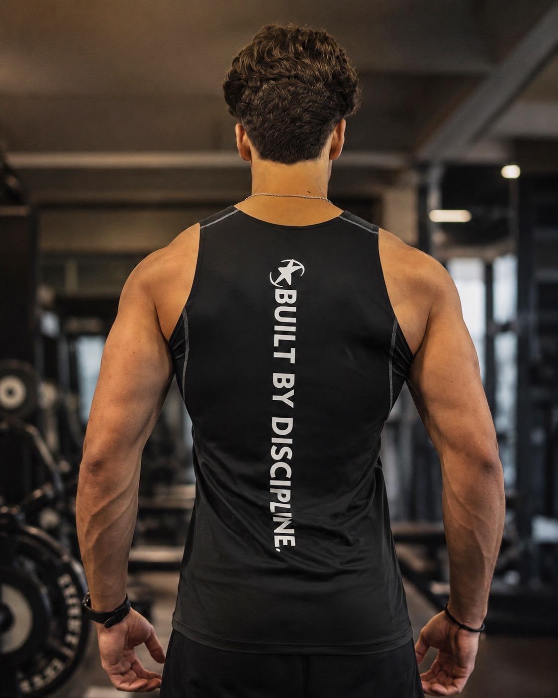 DÉBARDEUR BLACK — "BUILT BY DISCIPLINE"