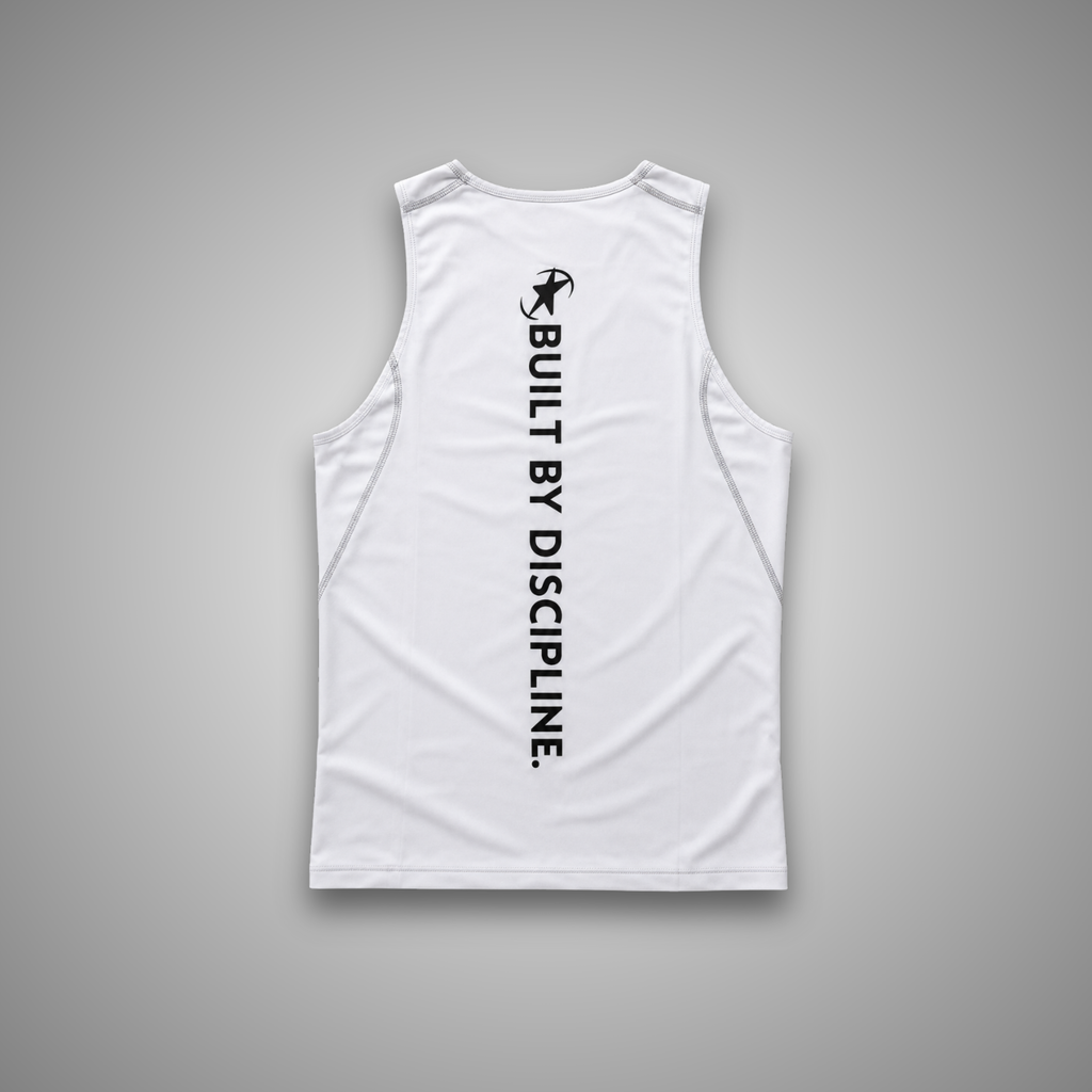 DÉBARDEUR WHITE — "BUILT BY DISCIPLINE"
