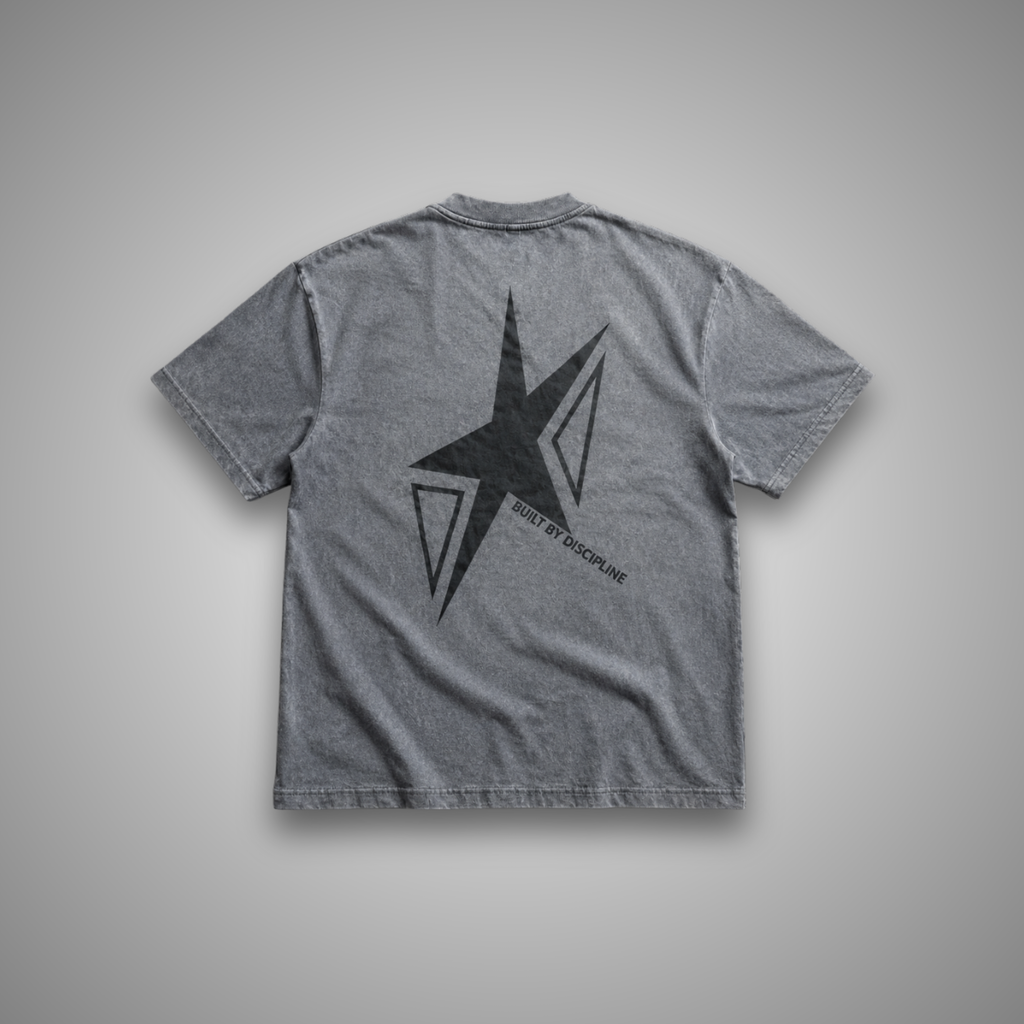 T-SHIRT OVERSIZE GREY — "STAR"