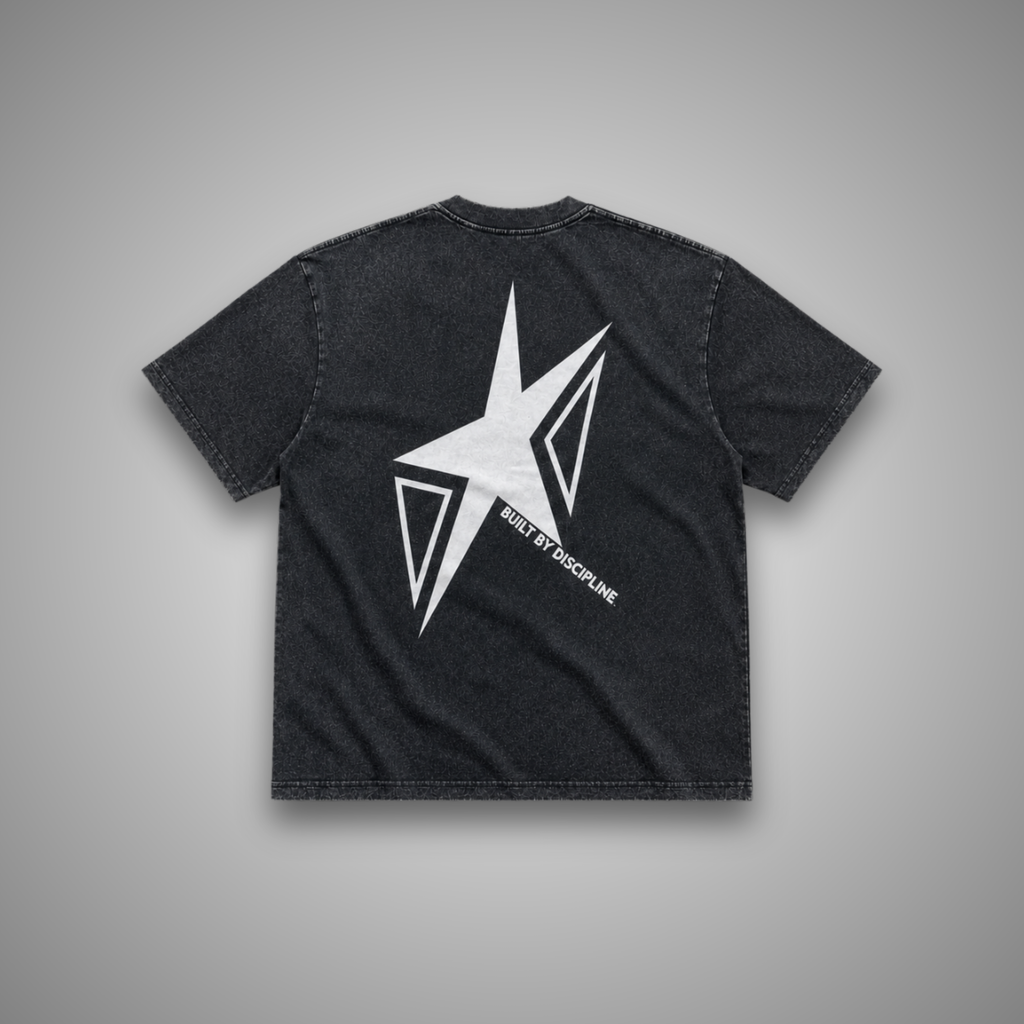 T-SHIRT OVERSIZE BLACK — "STAR"