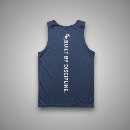 DÉBARDEUR GREY/MARINE — "BUILT BY DISCIPLINE"